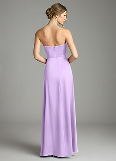 Azazie Wren Bridesmaid Dresses Lilac A-Line Strapless Stretch Satin Convertible Dress image7