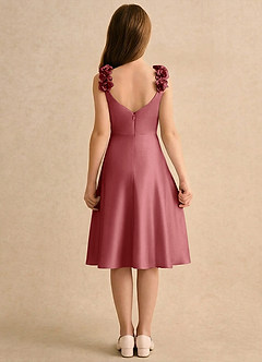 Azazie Resa Girls Formal Flower Girl Klänningar Klä A-Line i Matt satäng Plisserad image2