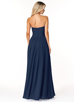 Azazie Yazmin Bridesmaid Dresses Dark Navy A-Line Sweetheart Neckline Chiffon Convertible Dress image2