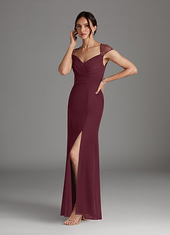 Azazie Blanchett Mother of the Bride Dresses Cabernet Mermaid Sequins Chiffon Dress image4