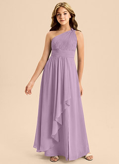 Azazie Skye Junior Wisteria A-Line Pleated Chiffon Dress image4