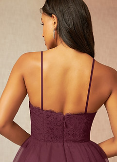 Azazie Roni Bridesmaid Dresses Cabernet A-Line Sweetheart Neckline Tulle Convertible Dress image6