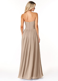 Azazie Yazmin Bridesmaid Dresses Taupe A-Line Sweetheart Neckline Chiffon Convertible Dress image2