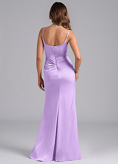 Azazie Donielle Bridesmaid Dresses Lilac Mermaid Corset Stretch Satin Dress image2