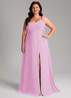 Azazie Debra Bridesmaid Dresses Candy Pink A-Line with Pockets Chiffon Convertible Dress image8