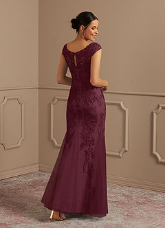 Azazie Melena Mother of the Bride Dresses Cabernet Mermaid Lace Tulle Dress image3