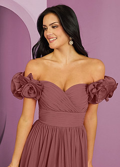 Barbie ♥ Azazie Bridesmaid Dresses Amethyst A-Line Off the Shoulder Chiffon Convertible Dress image21