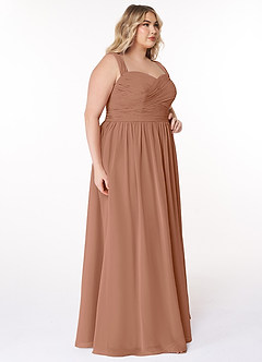 Azazie Zapheira Bridesmaid Dresses Bronzer A-Line Ruched Chiffon Dress image9