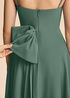 Azazie Bear Junior Sea Moss A-Line Pleated Chiffon Dress image6