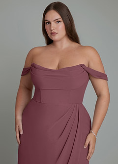 Azazie Johana Bridesmaid Dresses Sangria Mermaid Off the Shoulder Chiffon Convertible Dress image11