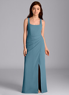 Azazie Mero Junior Bermuda Mermaid Pleated Chiffon Dress image6