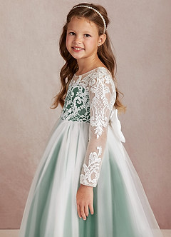 Azazie Elodie Flower Girl Klänningar Klänning Balklänning i Spets image6