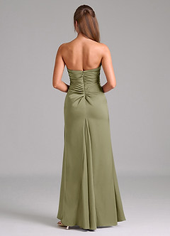Azazie Lucille Bridesmaid Dresses Pistachio Mermaid Strapless Stretch Satin Convertible Dress image2