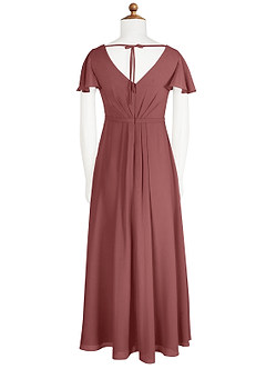 Azazie Peony Junior A-Linie Plissee Chiffon Kleid Amethyst image7