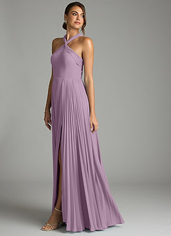 Azazie Afra Bridesmaid Dresses Wisteria A-Line Pleated Chiffon Dress image4
