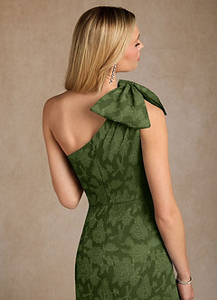 Azazie Easton Mother of the Bride Dresses Olive Ball-Gown One Shoulder Floral Burnout Dress image5