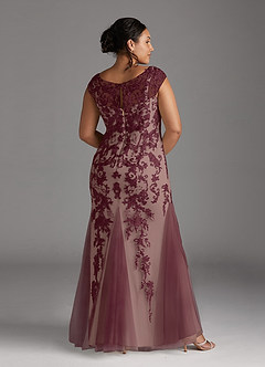 Azazie Melena Abiti per la Madre della Sposa Abito Sirena in Tulle Pizzo Cabernet Champagne image8