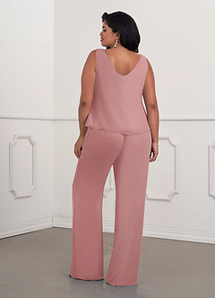 Azazie Maura Mother of the Bride Dresses Dusty Rose Jumpsuit/Pantsuit Sequins Chiffon Dress image12