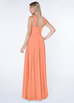 Azazie Kaleigh Bridesmaid Dresses Sunset A-Line Pleated Chiffon Dress image4