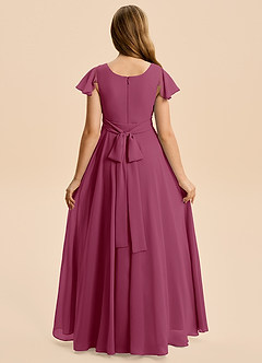 Azazie Cady Junior Mulberry A-Line Pleated Chiffon Dress image2