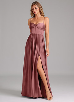 Azazie Akiko Bridesmaid Dresses Amethyst A-Line Sweetheart Neckline Stretch Satin Dress image4