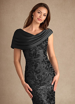 Azazie Marion Mother of the Bride Dresses Black Mermaid Sequins Dress image7