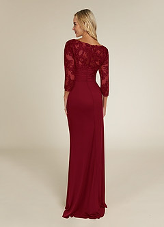 Azazie Alisondra Mother of the Bride Dresses Burgundy Sheath Scoop Lace Lace Dress image4