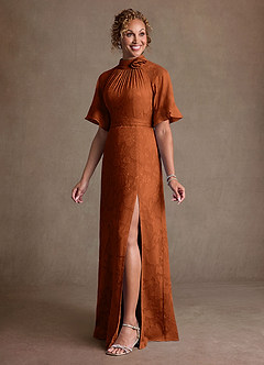 Azazie Hypatia Suknie dla Matki Panny Młodej Osłona Pofałdowany Kwiatowe wypalenie Długość podłogi Sukienka image2