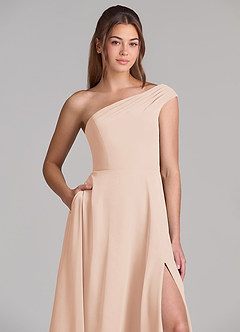 Azazie Melanie Final Sale Dusty Blue A-Line Off the Shoulder Chiffon Dress image5