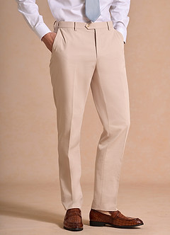 front Carter Solbränna Dressbyxor i bomulls- och linneblandning