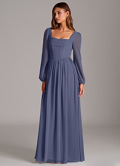 Azazie Maree Brautjungfernkleider A-Linie Korsett Chiffon Kleid Sturm image1