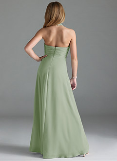 Azazie Tessie Junior Dusty Sage A-Line Pleated Chiffon Dress image2