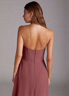 Azazie Wren Bridesmaid Dresses Amethyst A-Line Side Slit Chiffon Convertible Dress image7