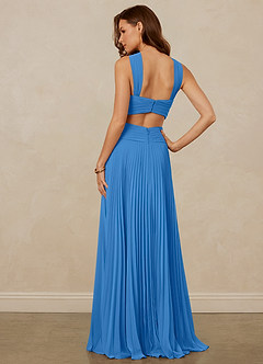 Christian Siriano Bridal for Azazie 1009 Bridesmaid Dresses Blue Jay A-Line Pleated Chiffon Dress image4