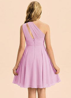 Azazie Charlize Junior Robe Trapèze en Mousseline de soie Plissé Rose Bonbon image2