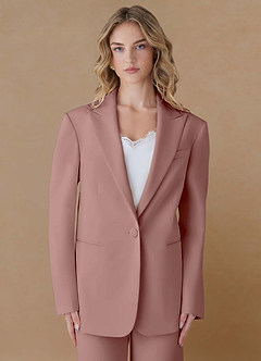 front Amelia Altrosa Hochwertiger, zweiteiliger Oversize-Anzug aus hochwertigem Webmaterial