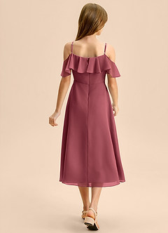 Azazie Kamilla Junior Vestido de Merlot de Gasa de Corte en A con Vestidos sin tirantes image2