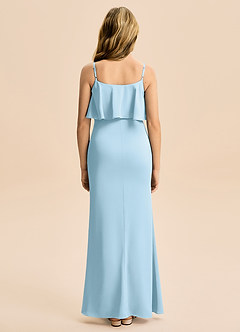 Azazie Galene Junior Syrena Satyna elastyczna Długość podłogi Młodsza druhna Sukienka image2