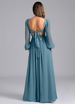 Azazie Zeya Bridesmaid Dresses Bermuda A-Line Long Sleeve Chiffon Dress image2