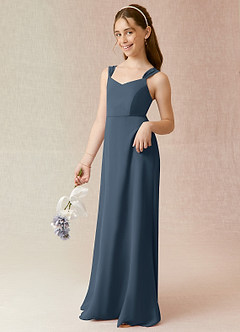 Azazie Denice Junior Neptune A-Line Chiffon Dress image3