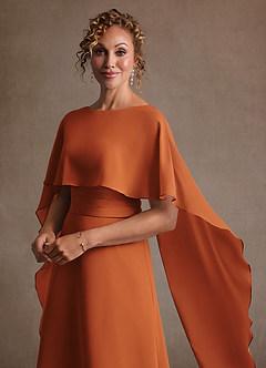 Azazie Marilla Mère de la mariée Robes Robe Trapèze en Mousseline de soie Plissée Cannelle image8