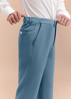 front James Light Blue Structured Stretch Dress Pants