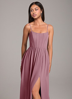 Azazie Kailee Bridesmaid Dresses Vintage Mauve A-Line with Pockets Chiffon Dress image2