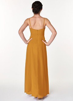 Azazie Naeem Junior Butterscotch A-Line Ruched Chiffon Dress image2
