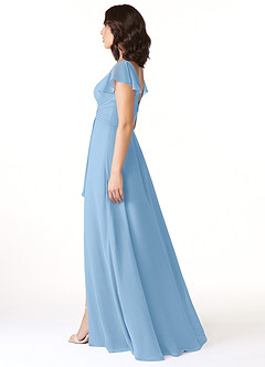 Azazie Omari Suknie dla druhen Linia A Szyfon Do ziemi Sukienka image3