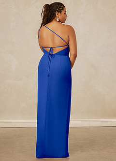 Christian Siriano Bridal for Azazie 1003 Bridesmaid Dresses Royal Blue Sheath One Shoulder Chiffon Dress image15