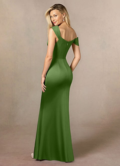 Azazie Laramie Mère de la mariée Robes Robe Sirène en Satin extensible Plissée Basilic image3