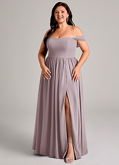 Azazie Calianna Bridesmaid Dresses Dusk A-Line Off the Shoulder Chiffon Convertible Dress image14
