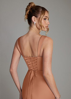Azazie Agustina Robes de demoiselle d'honneur Robe Sirène en Satin extensible Corset Bronze image6