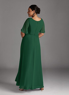 Azazie Tricia vestidos de madre de la novia Vestido de Verde Oscuro de Gasa de Corte En A con Cuello en V Plisado image11